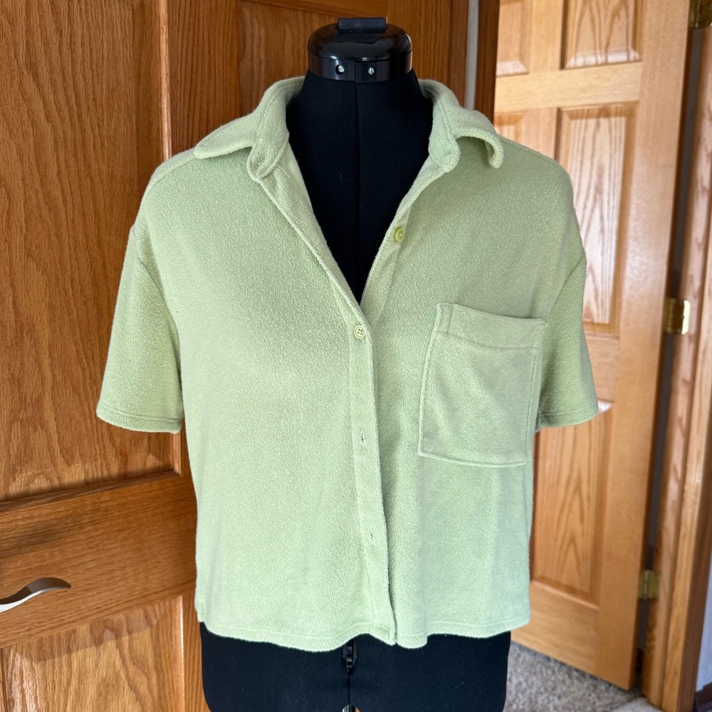 Terry Cloth Button Up